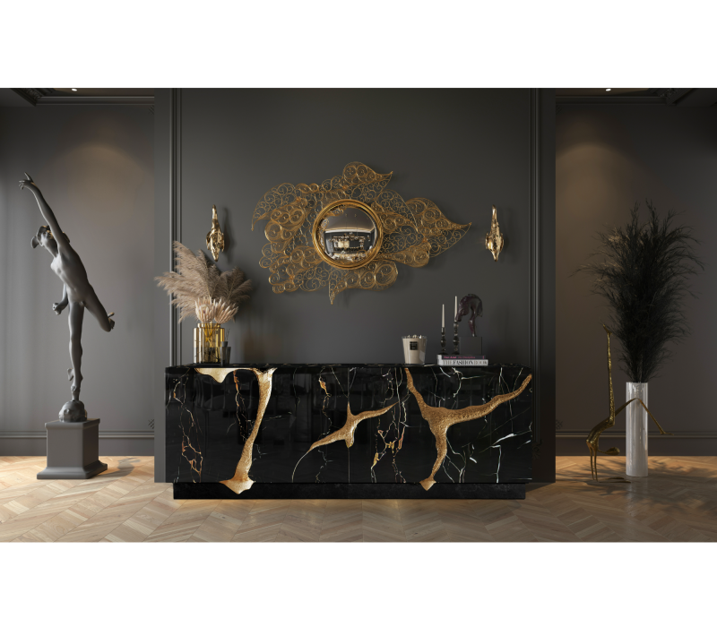 Lapiaz Portoro Marble Sideboard mobile image 6