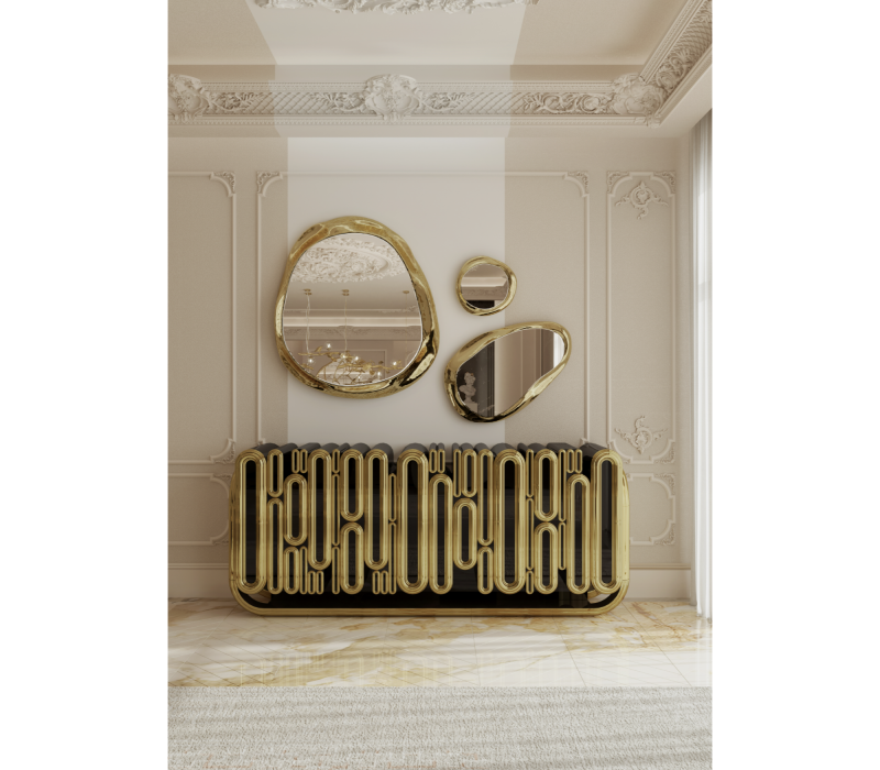 Oblong Gold Sideboard mobile image 8