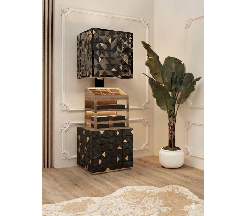 Habano Black Cigar Humidor Cabinet mobile image 5