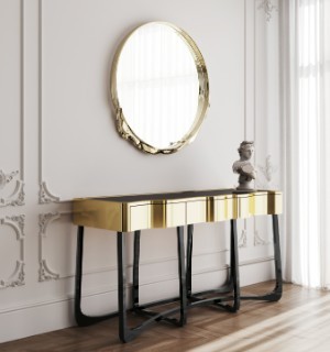 sinuous gold console