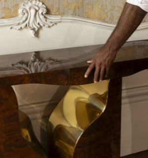 lapiaz walnut console