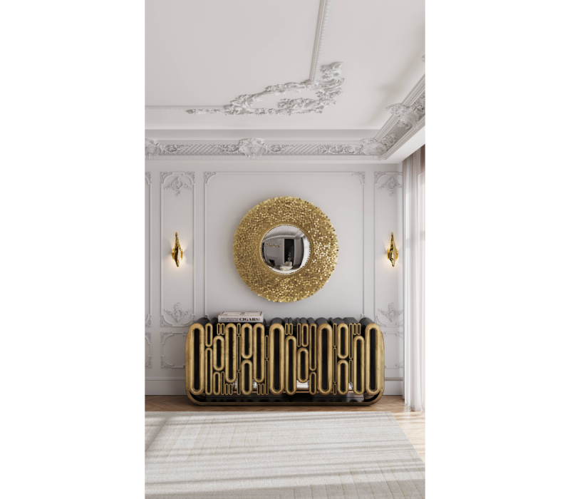 Oblong Aged Gold Sideboard mobile image 14