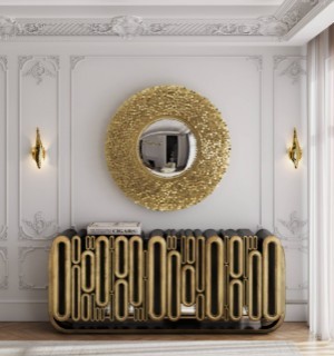 oblong aged gold sideboard
