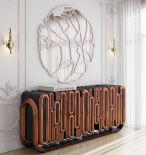 oblong copper sideboard