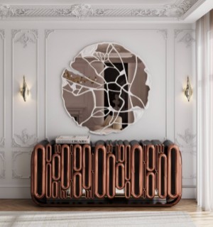 oblong copper sideboard