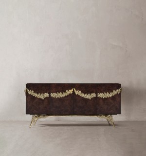 majestic walnut root veneer sideboard