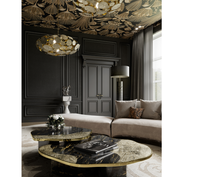 Ophelia Portoro Marble And Gold Center Table mobile image 21