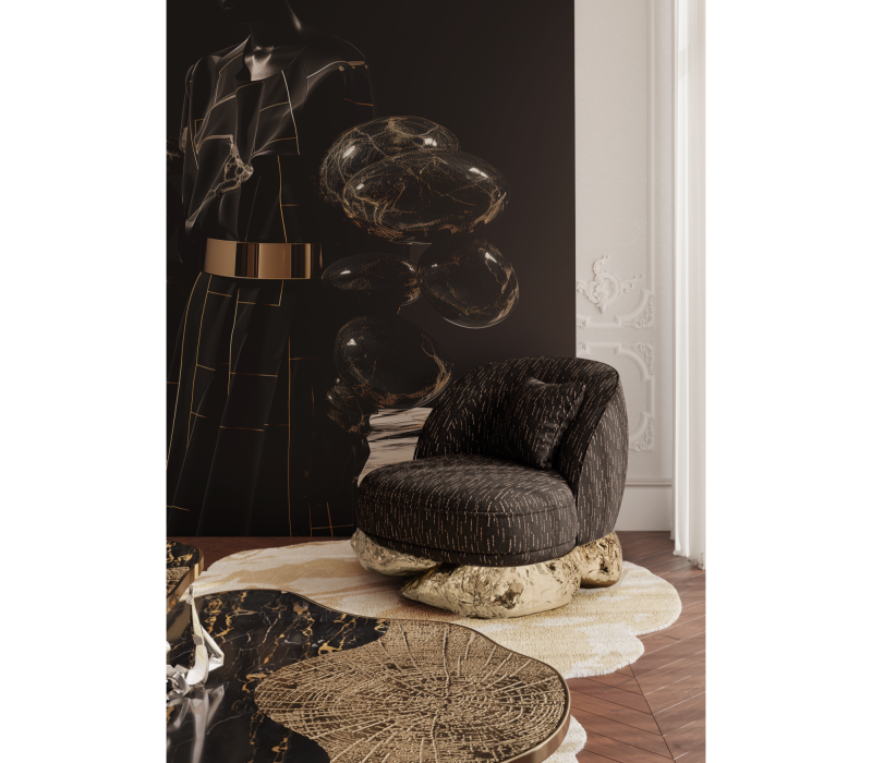 Angra Black Armchair mobile image 7