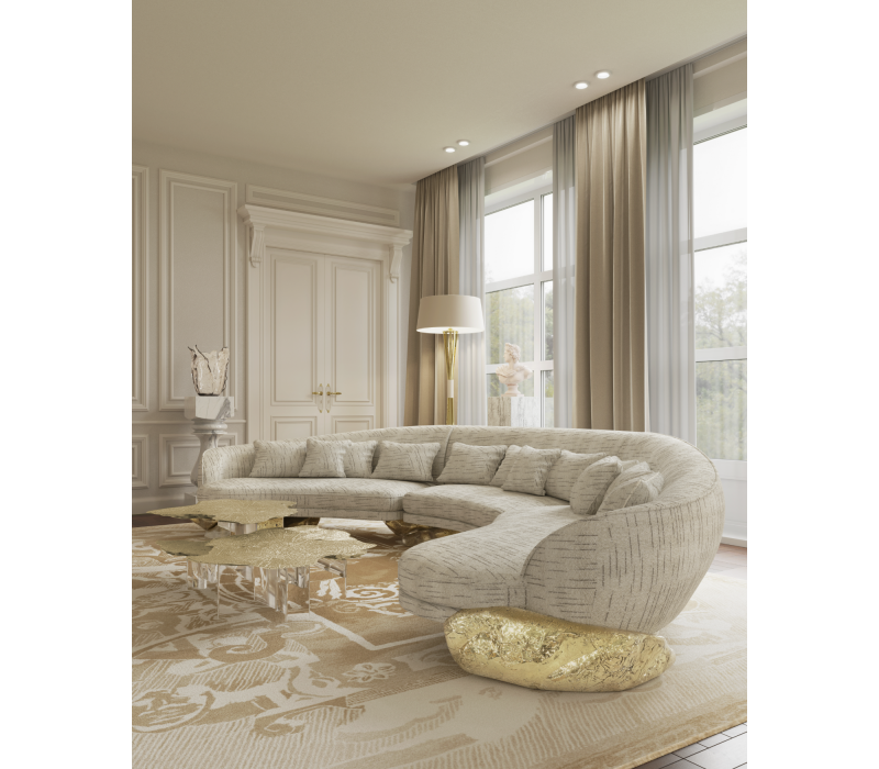 Angra White Curved Sofa mobile image 11