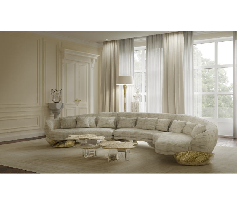 Angra White Curved Sofa mobile image 10