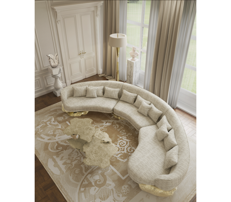 Angra White Curved Sofa mobile image 9