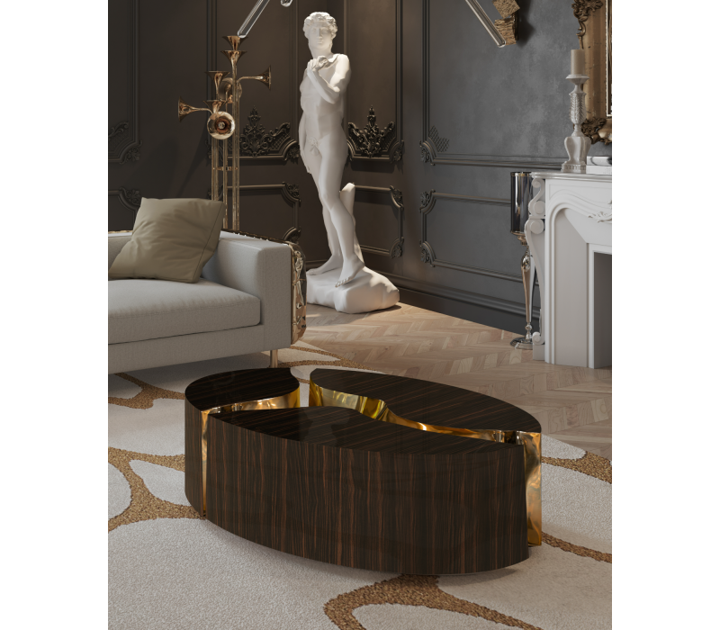 Lapiaz Oval Ebony Center Table mobile image 5