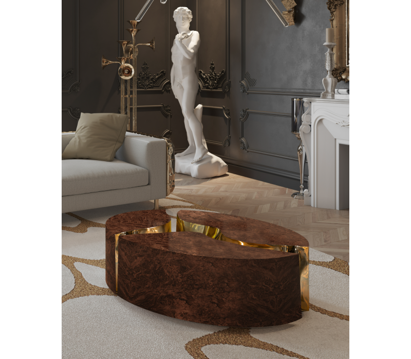 Lapiaz Oval Walnut Center Table mobile image 9