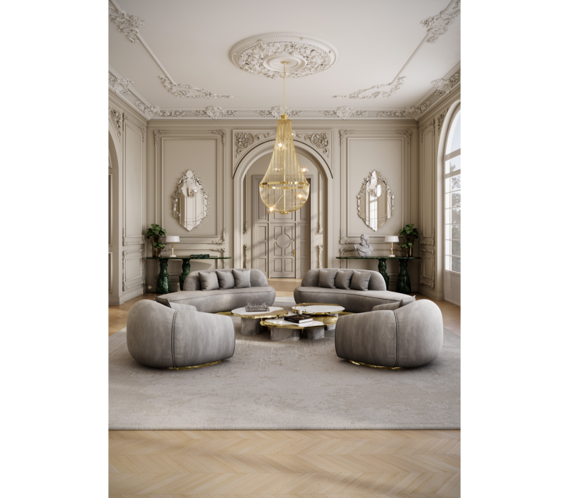 Ophelia Calacatta Marble And Gold Center Table mobile image 4