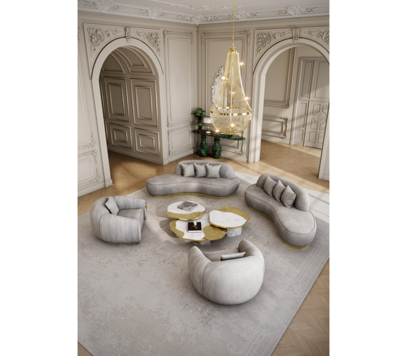 Ophelia Calacatta Marble And Gold Center Table mobile image 5