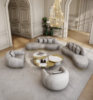 ophelia calacatta marble and gold center table