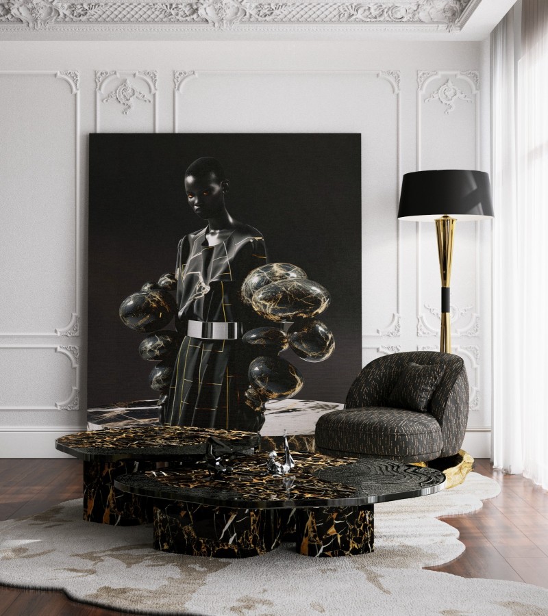 ophelia portoro marble and black