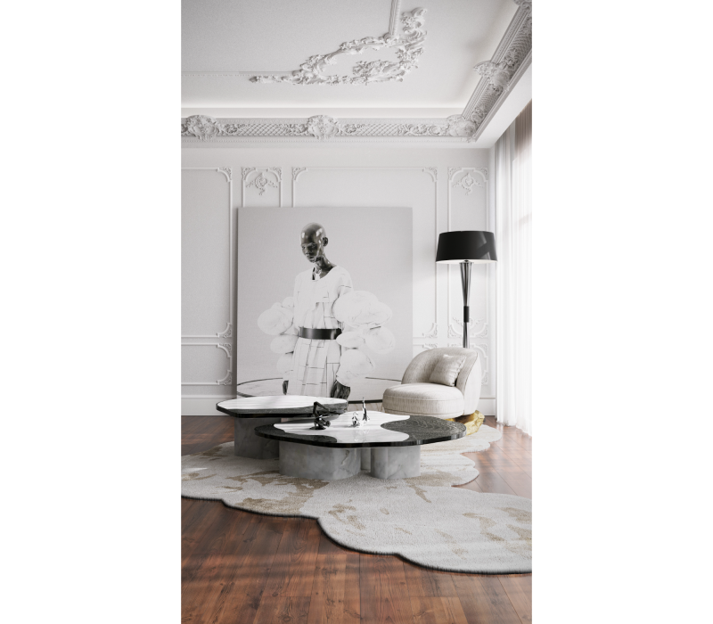 Ophelia Calacatta Marble And Black Center Table mobile image 16