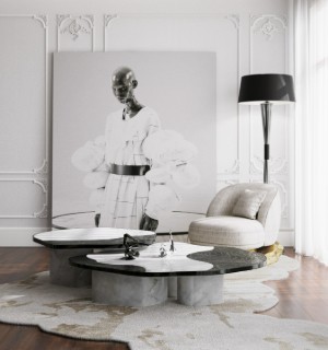 OPHELIA CALACATTA MARBLE AND BLACK