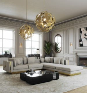 lapiaz black and silver center table