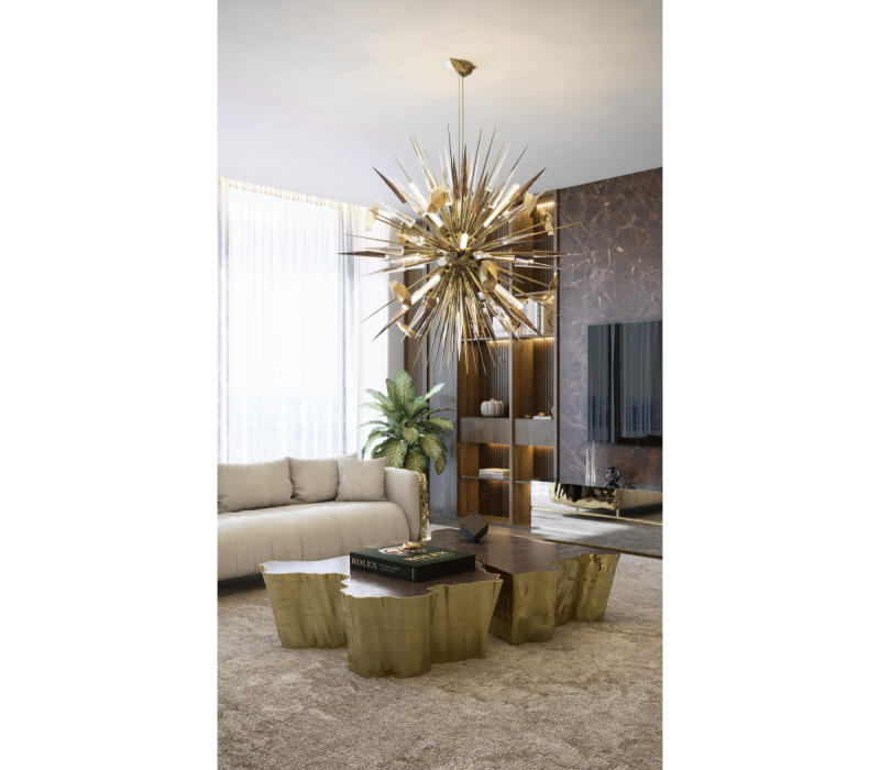 Eden Brown Marble Center Table mobile image 9