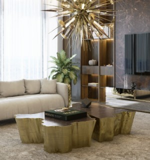 eden brown marble center table