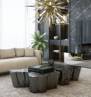 eden black center table