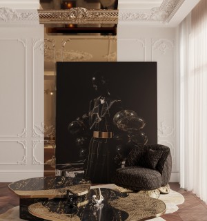 angra black armchair