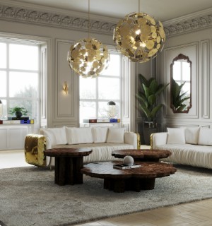 fortuna walnut root set of 3 center table