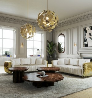 fortuna walnut root set of 3 center table