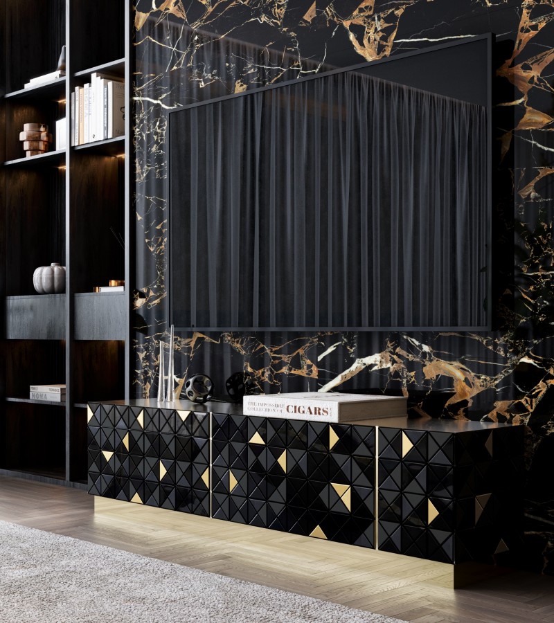pixel black gold tv