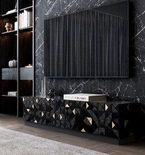 pixel black tv cabinet