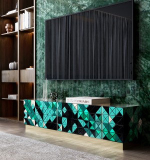 pixel green tv cabinet