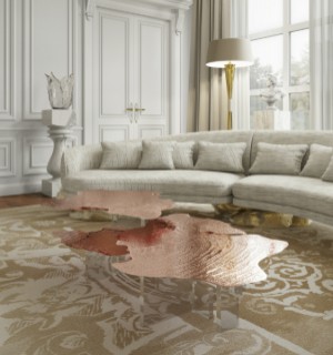 monet copper center table