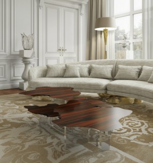 monet pau santo center table