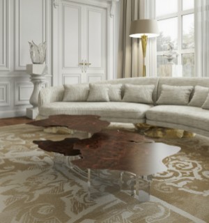 monet walnut center table