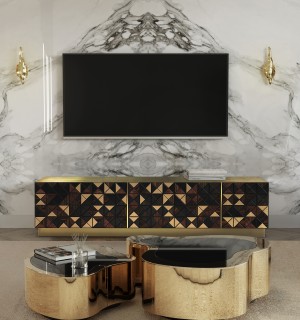 pixel walnut tv cabinet