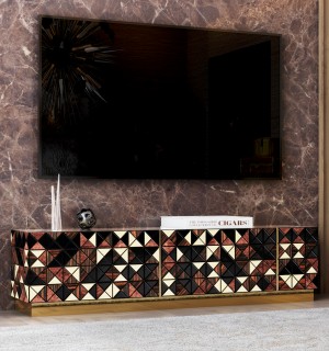 pixel walnut tv cabinet
