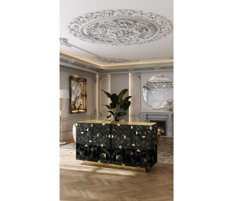 Pixel II Black & Gold Sideboard mobile image 4