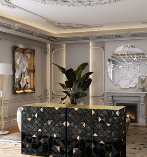 pixel ii black gold sideboard