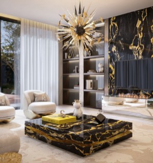 quarry portoro marble center table