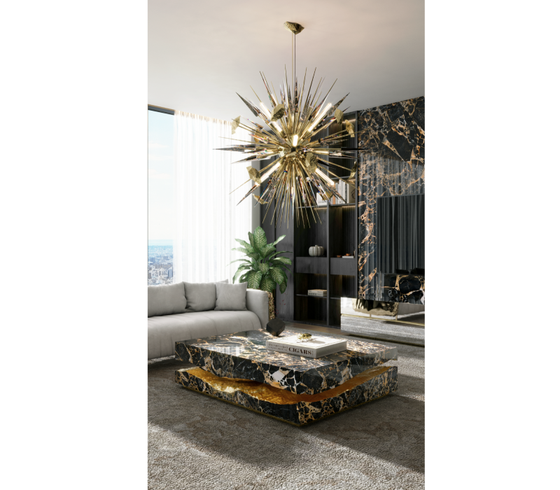 Quarry Portoro Marble Center Table mobile image 6