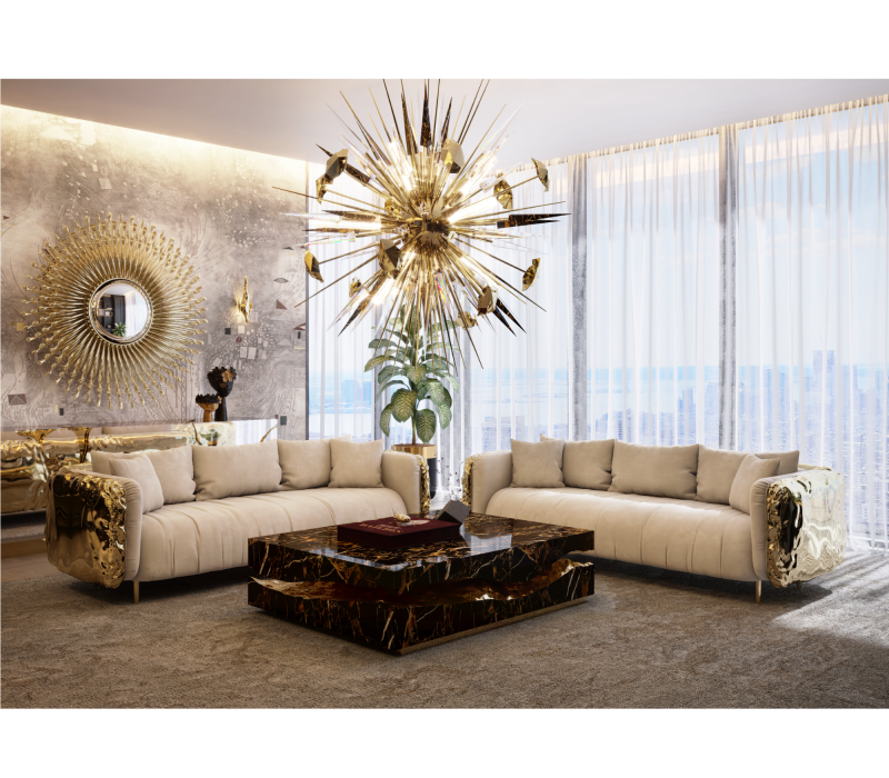 Quarry Portoro Marble Center Table mobile image 6