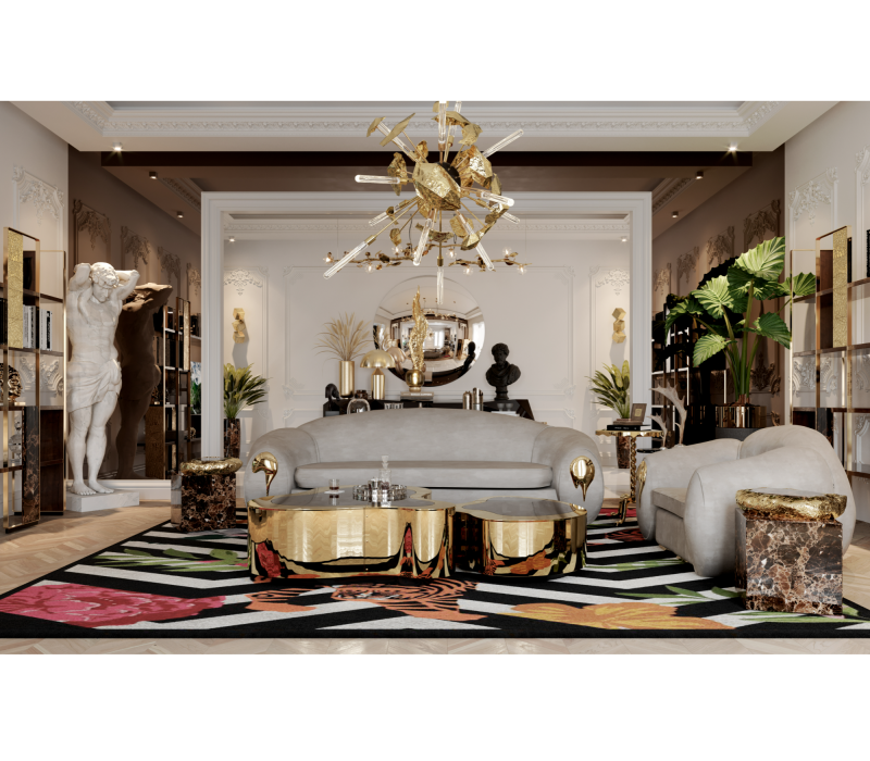 Wave Polished Brass Center Table mobile image 7