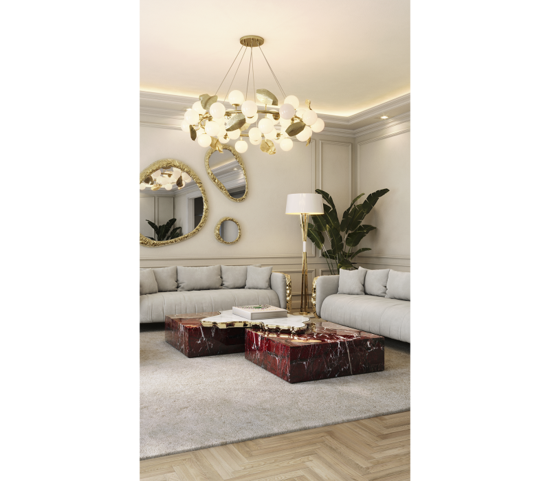 Navarra Rosso Levanto And Carrara Marble Center Table mobile image 4