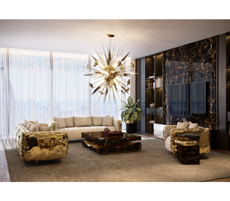 Quarry Portoro Marble Center Table mobile image 7