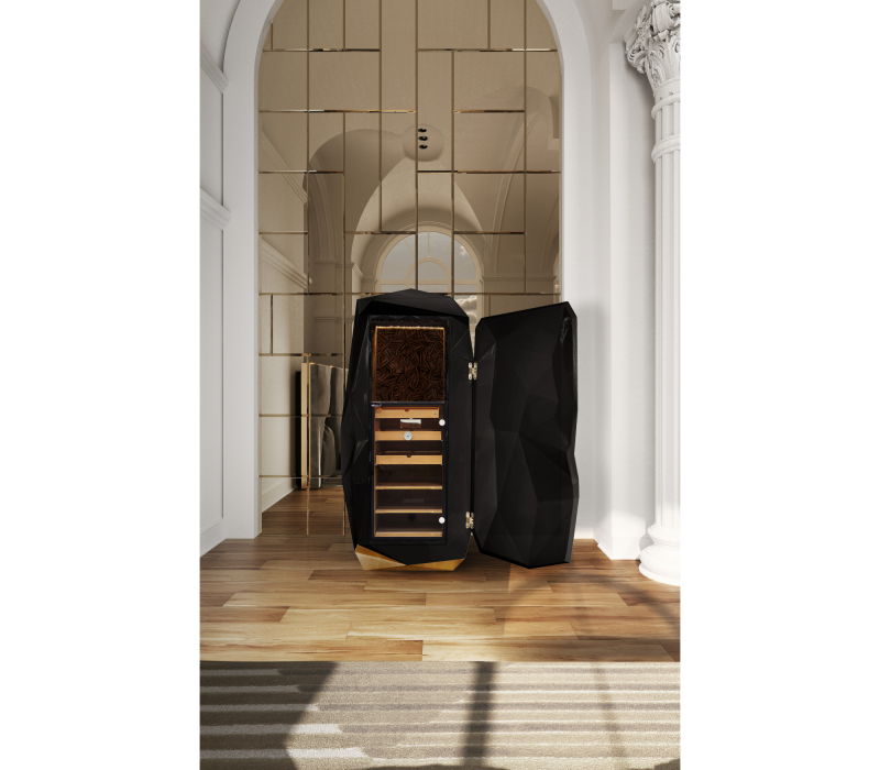 Diamond Black Cigar Humidor Cabinet mobile image 5