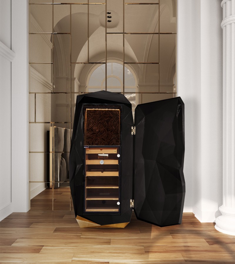 Diamond Black Cigar Humidor
