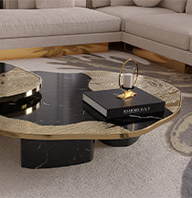 OPHELIA NERO MARQUINA MARBLE AND GOLD Center Table