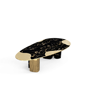 Ophelia portoro marble and gold Dining Table